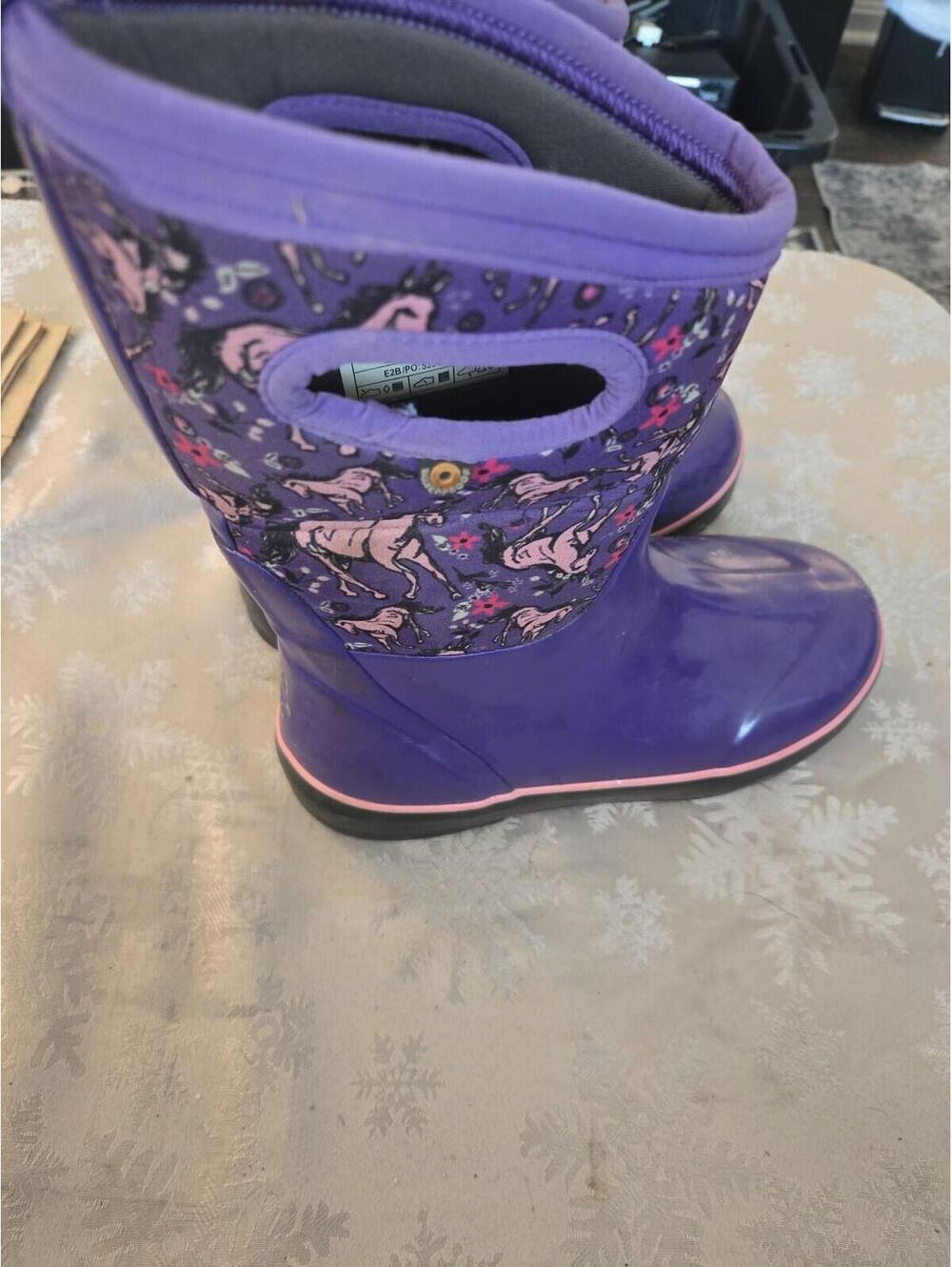 Bogs Kids Classic II Unicorn Purple Waterproof Boots Size Youth 3 - Picture 3 of 6